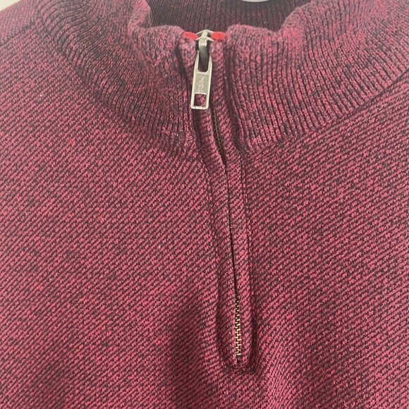 Robert Graham Burgundy Cotton 1/4”-Zip Pullover - Picture 4 of 10
